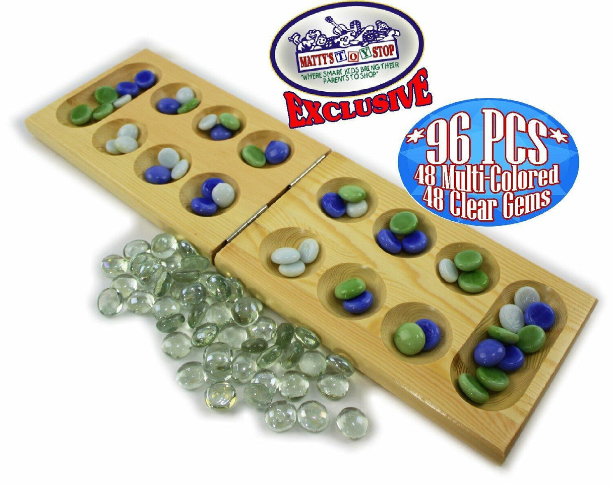 Matty's Toy Stop Deluxe Solid Wood Folding Mancala Game.
