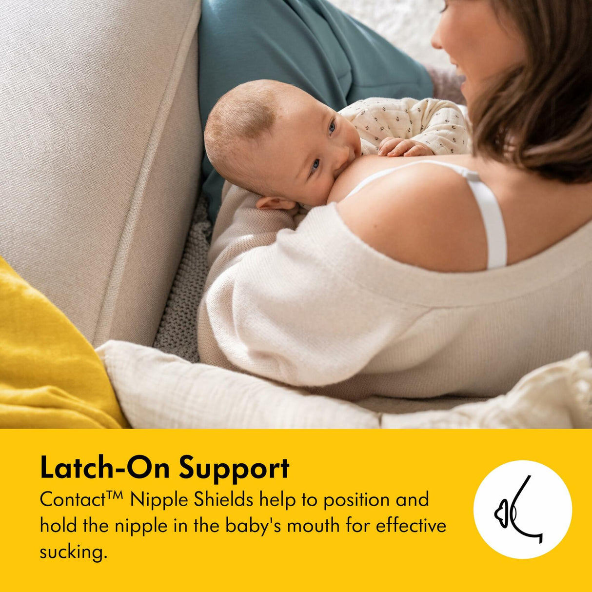 Medela Contact Nipple Shield for Breastfeeding, 24mm Medium Nippleshield,  2 Count with Carrying Case Medela