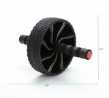 Mind Reader Abdominal Roller Wheel with Foam Grips, Ab Workout Equipment, Black