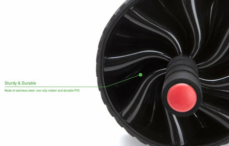 Mind Reader Abdominal Roller Wheel with Foam Grips, Ab Workout Equipment, Black