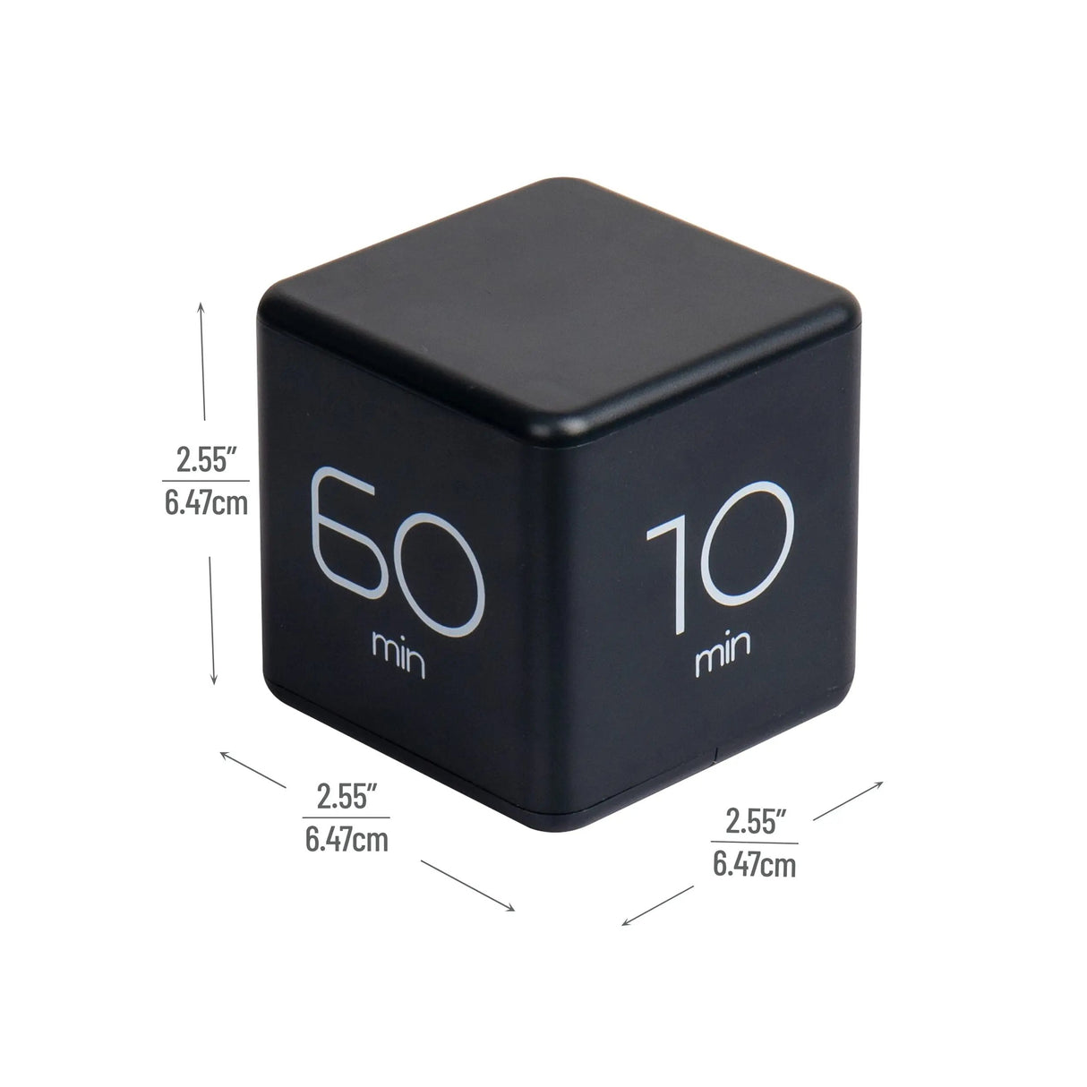 Mind Reader Productivity Timer Cube - Black (10, 30, 50, 60 Minute Settings)