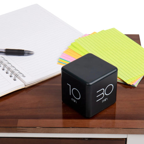 Mind Reader Productivity Timer Cube — 10, 30, 50, 60 minute settings - Black