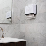 Mind Reader Tri-Fold Paper Towel Holder Wall Mounted Dispenser, White.