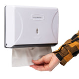 Mind Reader Tri-Fold Paper Towel Holder Wall Mounted Dispenser, White.