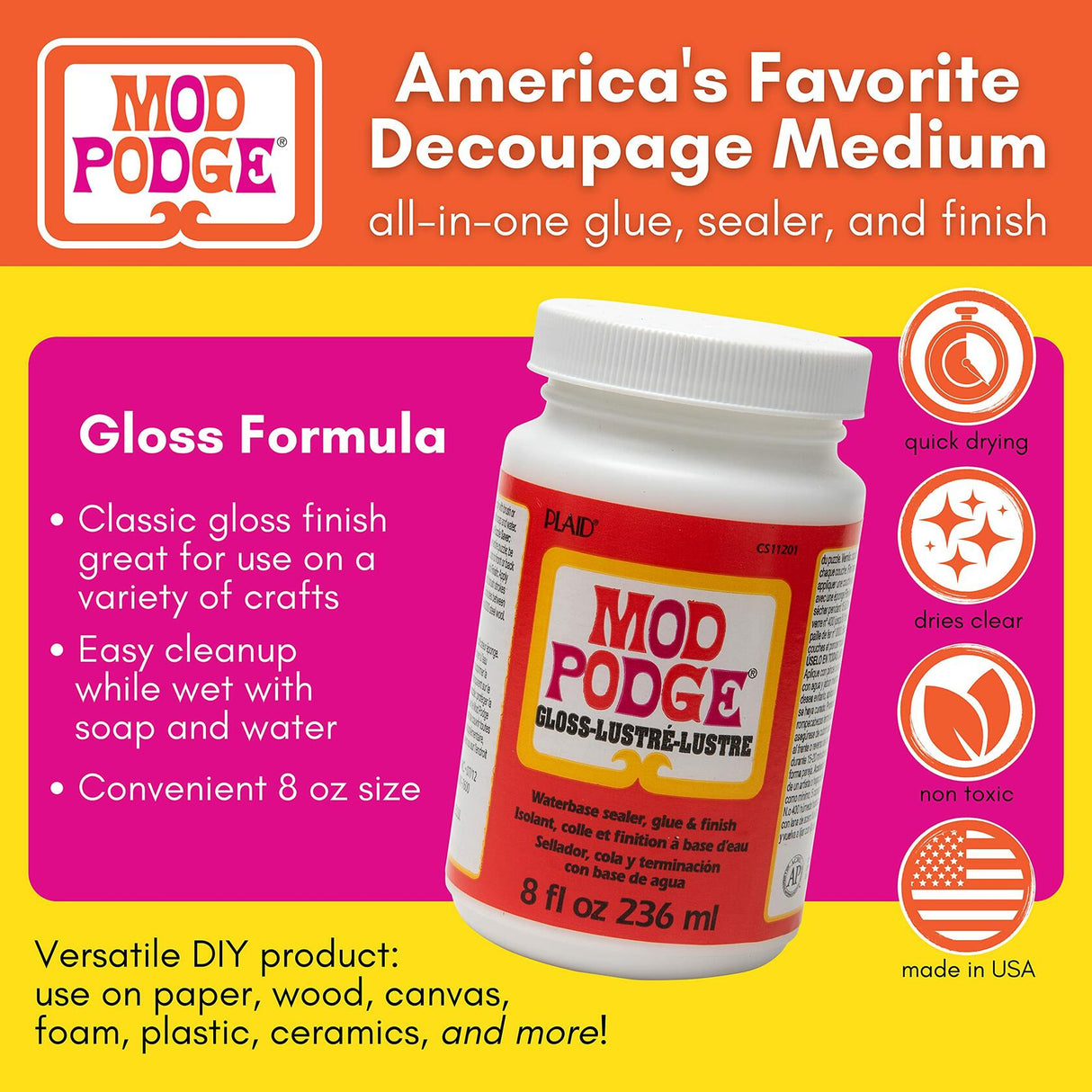 Mod Podge Gloss Sealer - 8oz. Mod Podge