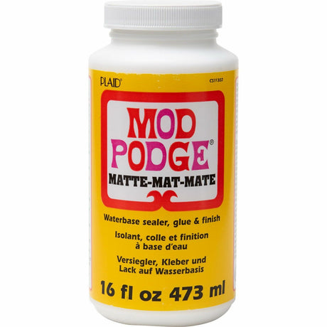 Mod Podge Matte Sealer, Glue & Finish: All-in-One Craft Solution 16oz..
