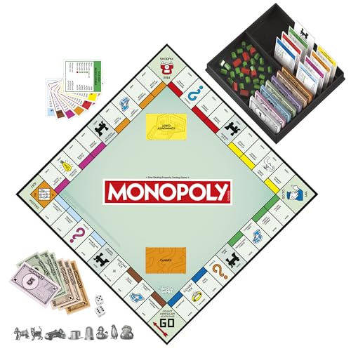 Monopoly Board Game - Classic with Storage Tray & Larger Tokens