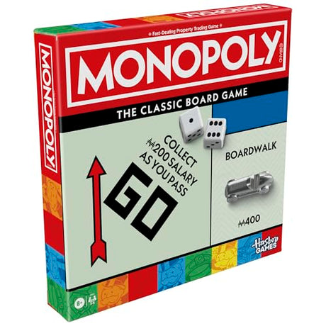 Monopoly Board Game - Classic with Storage Tray & Larger Tokens