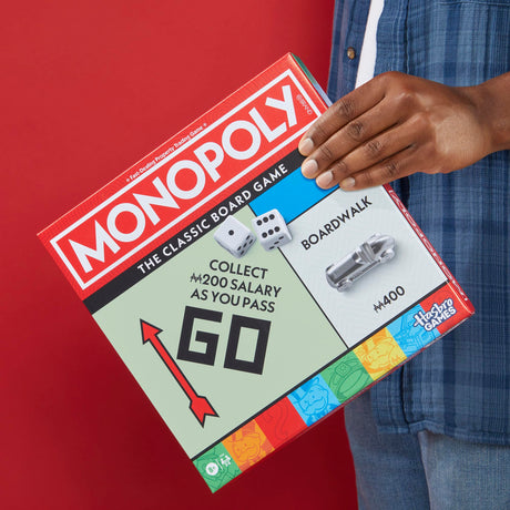 Monopoly Board Game - Classic with Storage Tray & Larger Tokens