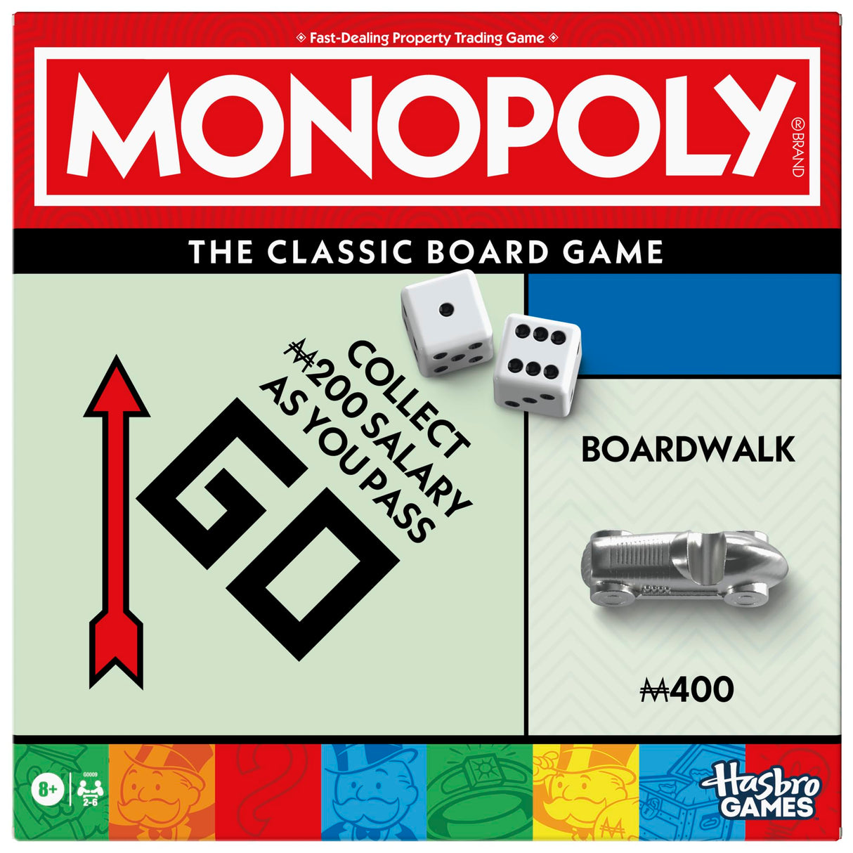 Monopoly Board Game - Classic with Storage Tray & Larger Tokens