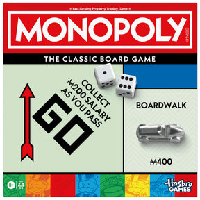 Monopoly Board Game - Classic with Storage Tray & Larger Tokens