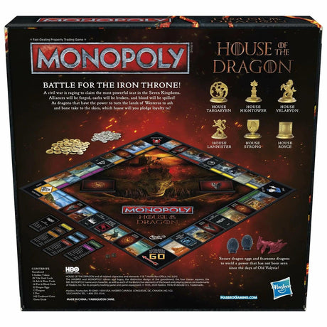 Monopoly House of the Dragon Edition Board Game