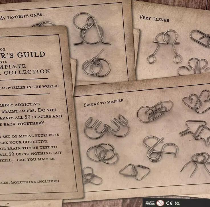 New Puzzler’s Guild Presents Metal Puzzle Collection 50 Of Greatest Brainteasers