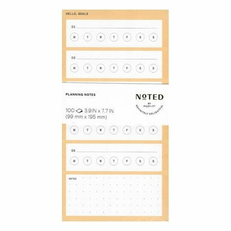 Noted By Post-It Daily Goals Note Pad - (100 Sheets)