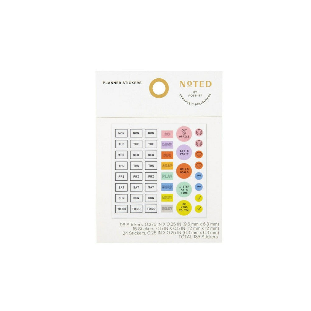 Noted by Post-it Daily Planner Stickers (135 Stickers).