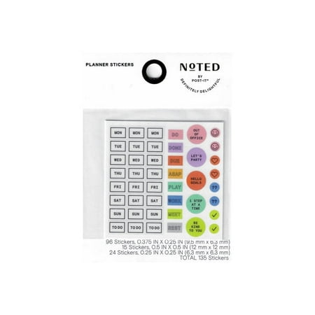 Noted by Post-it Daily Planner Stickers (135 Stickers).
