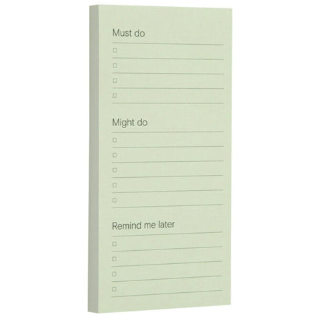Noted by Post-it Notes, Must Do, Might Do, Remind Me Later.