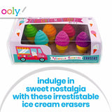 OOLY Petite Sweets Ice Cream Shoppe Scented Erasers - Set of 6.