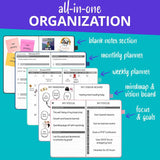 Papercode Undated Leather Planner Daily, Weekly & Monthly Organizer - Blue