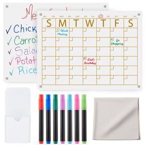 Pipao Calendar For Fridge - Fridge Calendar - Dry Erase Calendar For Fridge - Acrylic Calendar - Fridge Calendar Magnet - Acrylic Magnetic Calendar For Fridge - Magnetic Acrylic Calendar For Fridge