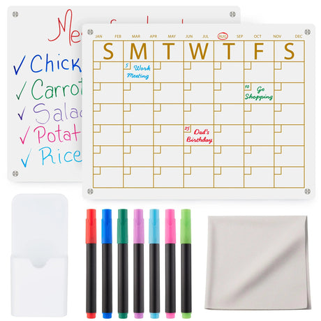 Pipao Calendar For Fridge - Fridge Calendar - Dry Erase Calendar For Fridge - Acrylic Calendar - Fridge Calendar Magnet - Acrylic Magnetic Calendar For Fridge - Magnetic Acrylic Calendar For Fridge