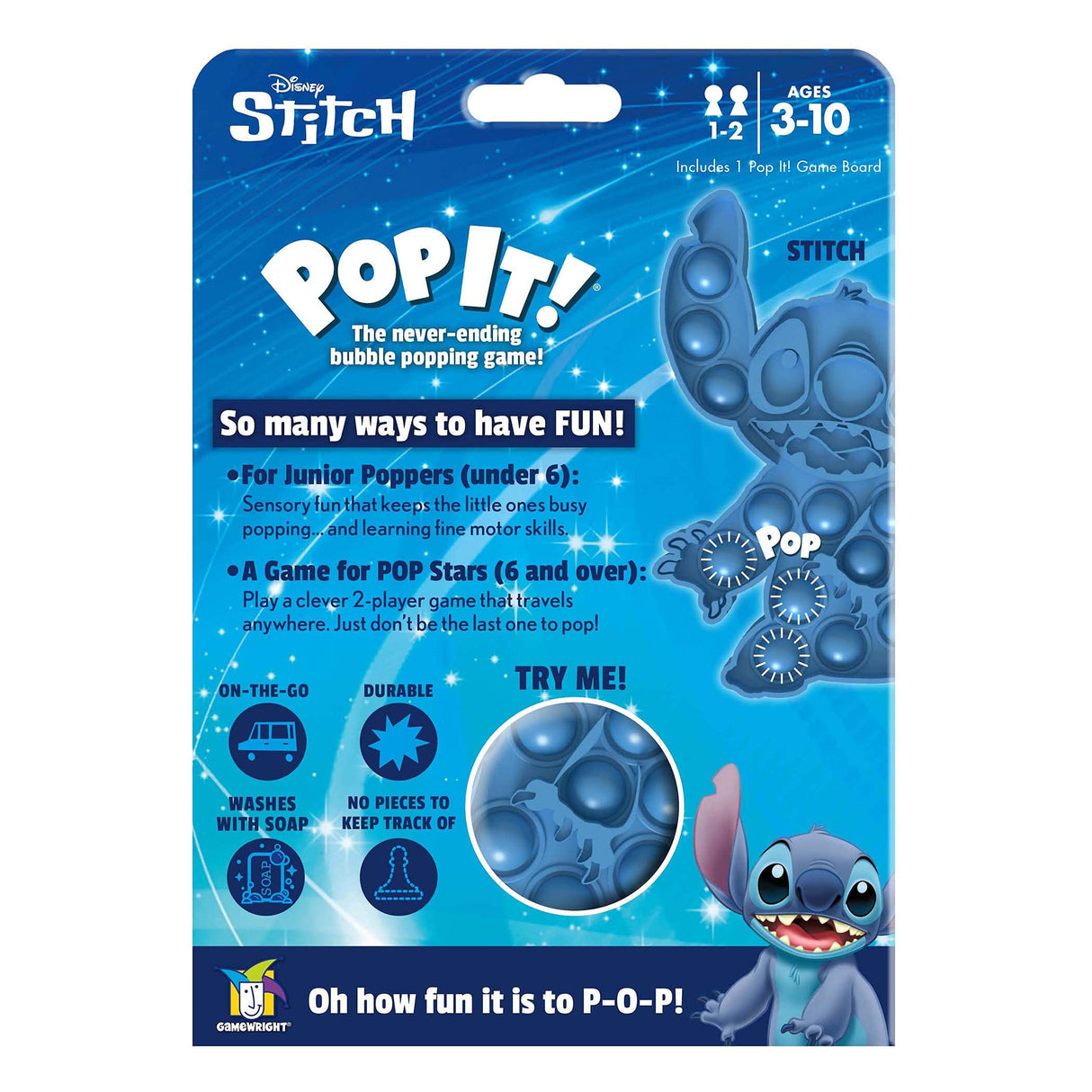 Pop It! Buffalo Games Disney - Stitch.