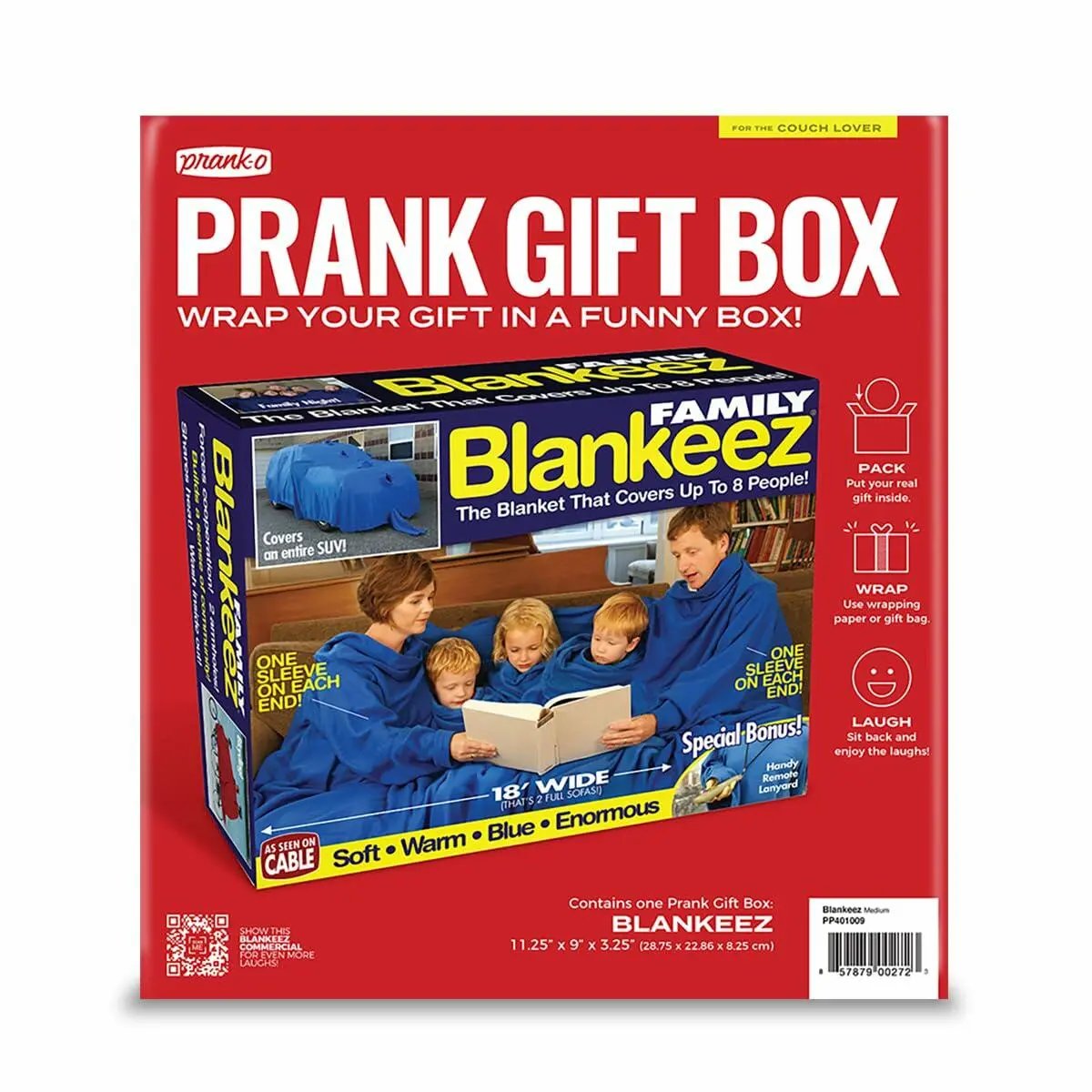 Prank Pack, Blankeez Prank Gift Box, Wrap Your Real Present in a Funny Authentic Prank-O Gag Present Box | Novelty Gifting Box for Pranksters 
