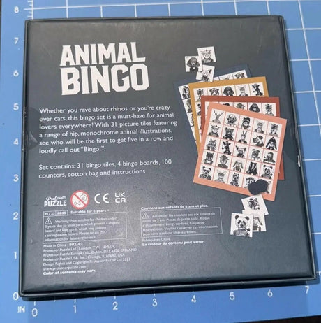 Professor Puzzle Animal Bingo Board Game