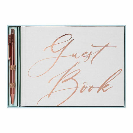 Punch Studio Hardcover Guestbook with Matching Pen.