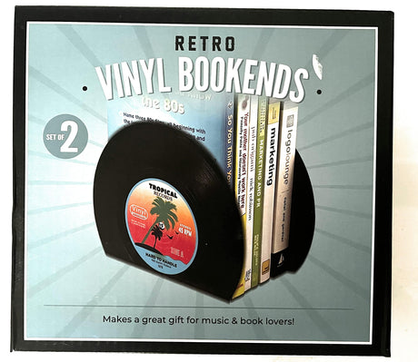 Retro Vinyl Bookends.