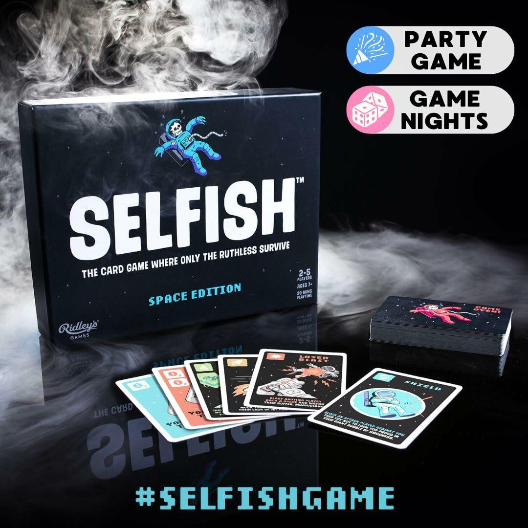 Ridley's Games: Selfish- Space Edition Card Game - open box