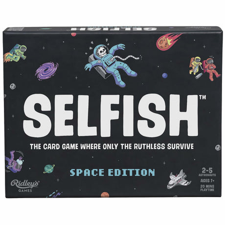 Ridley's Games: Selfish- Space Edition Card Game - open box