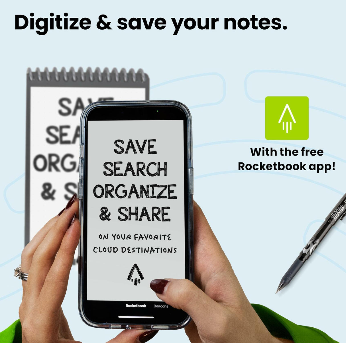 Rocketbook Smart Reusable Mini Notebook.