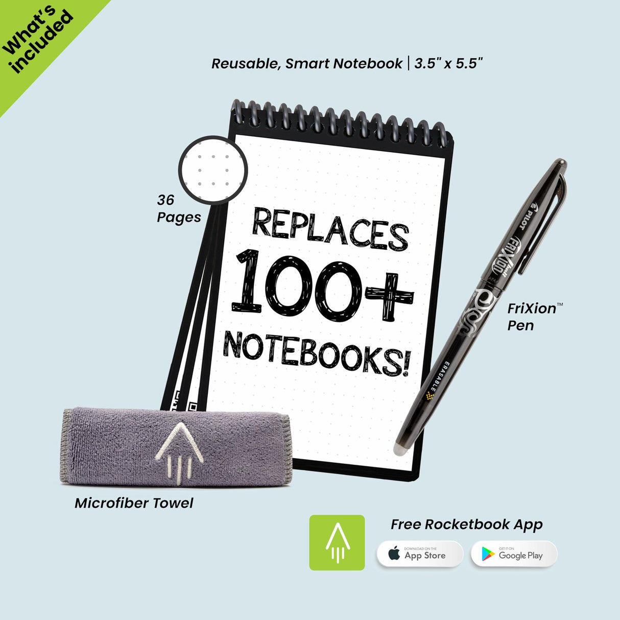 Rocketbook Smart Reusable Mini Notebook.