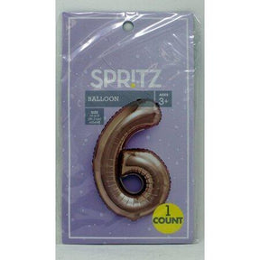 Rose Gold #6 Foil Balloon