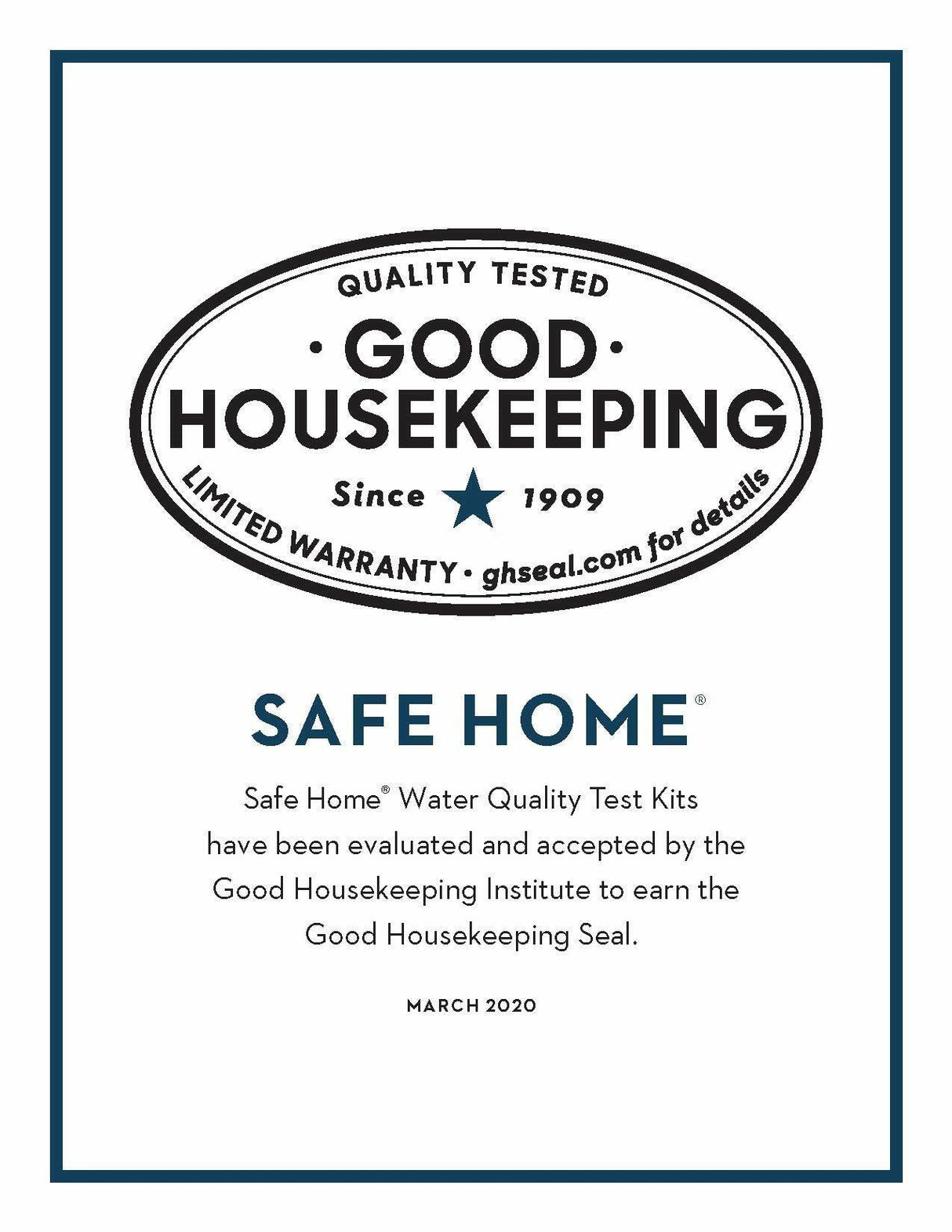 Safe Home® DIY Lead in Drinking Water Test Kit.