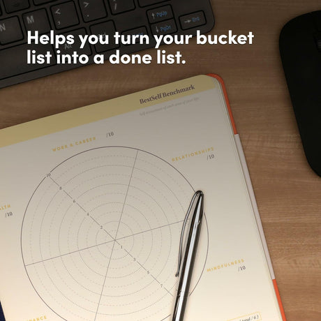 Bestself Co. Self Planner 6-Month Undated Daily Planner (Black) — Large 7"x10” Notebook