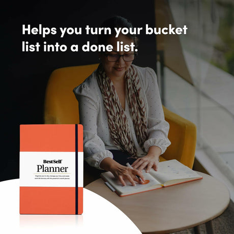 Bestself Co. Self Planner 6-Month Undated Daily Planner (Black) — Large 7"x10” Notebook