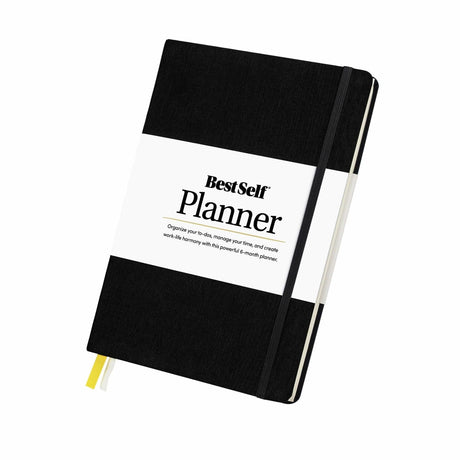Self Planner By Bestself —Undated 6 Month Life Planner - 7"X10” Notebook (Black)