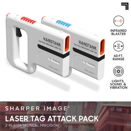 Sharper Image Handtank Mini Cannon X-Blaster 2-Pack, Compatible with Handtank Laser Tag Sets, Easy Reload with Lights and Sound Effects 