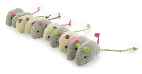 SmartyKat Skitter Critters Catnip Cat Toys - Gray/Cream, 3 Count.
