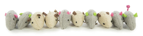 SmartyKat Skitter Critters Catnip Cat Toys - Gray/Cream, 3 Count.