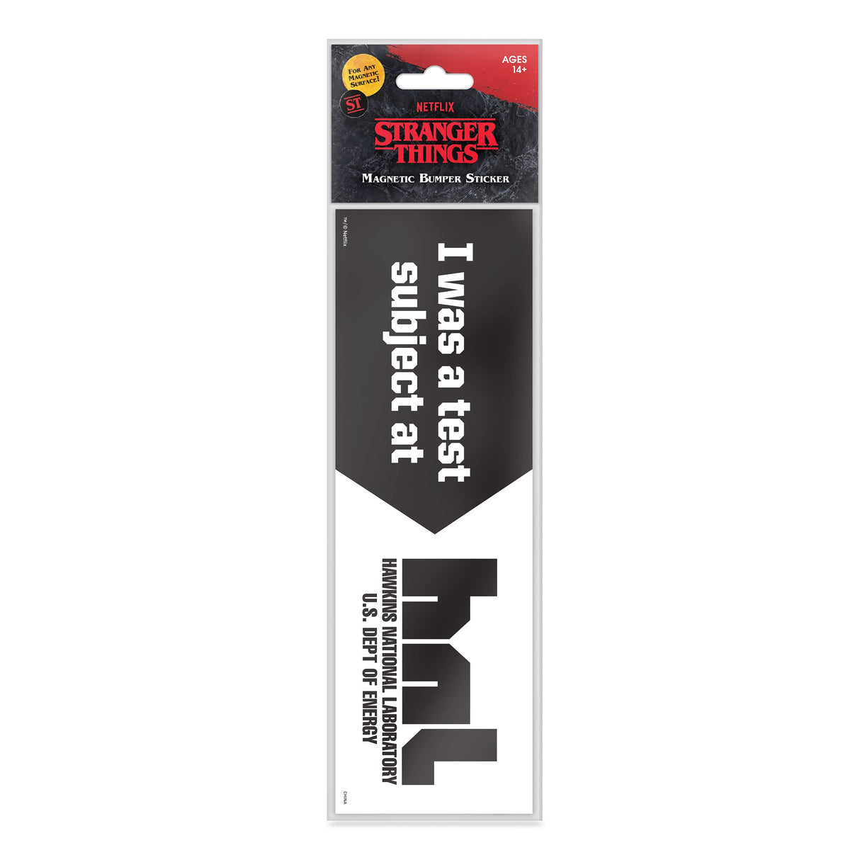 Stranger Things Bumper Magnet "Test Subject Hawkins National Laboratory"