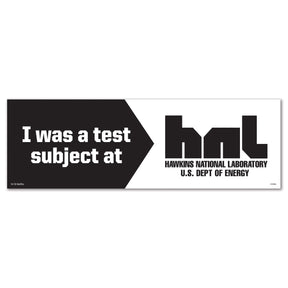 Stranger Things Bumper Magnet "Test Subject Hawkins National Laboratory"