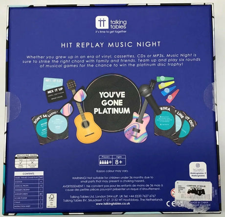 Talking Tables Hit Reply Music Night A Classic Mix Tape of Musical Games Trivia Game