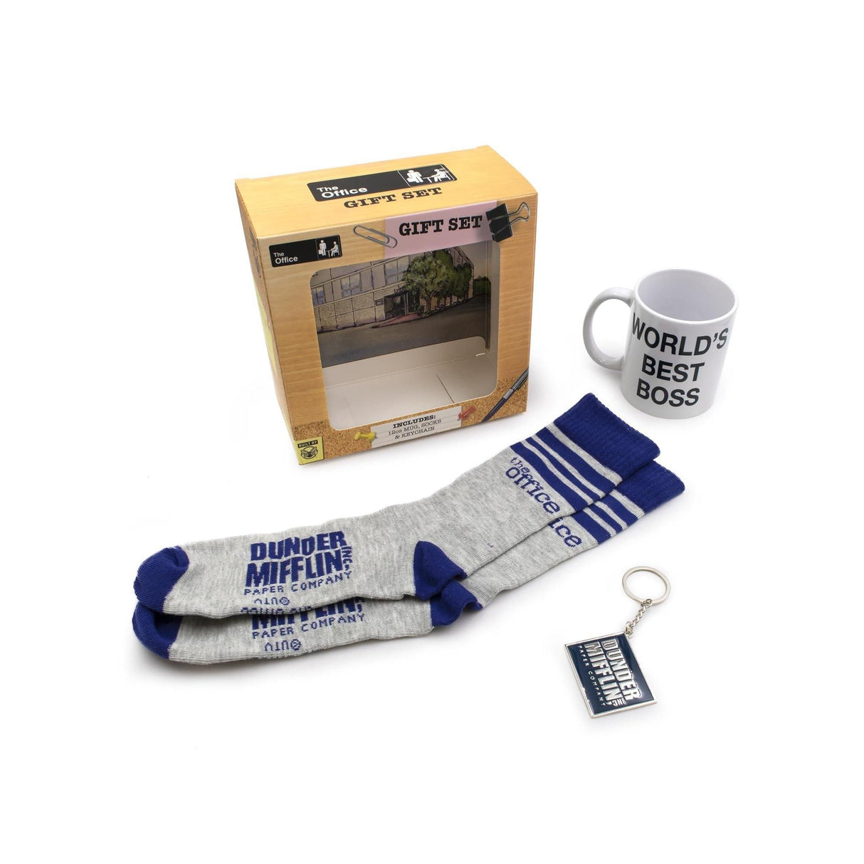 The Office Gift Set - Crew Socks, Mug, And Key Chain