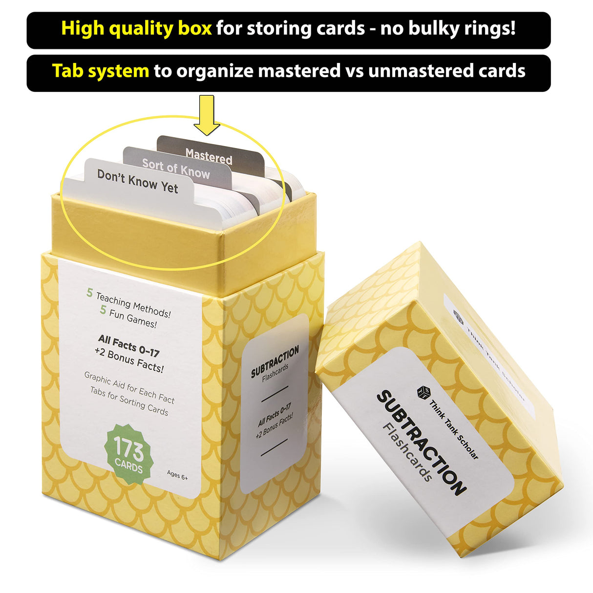 Think Tank Scholar 173 Subtraction Flash Cards - Learn Math Manipulatives.