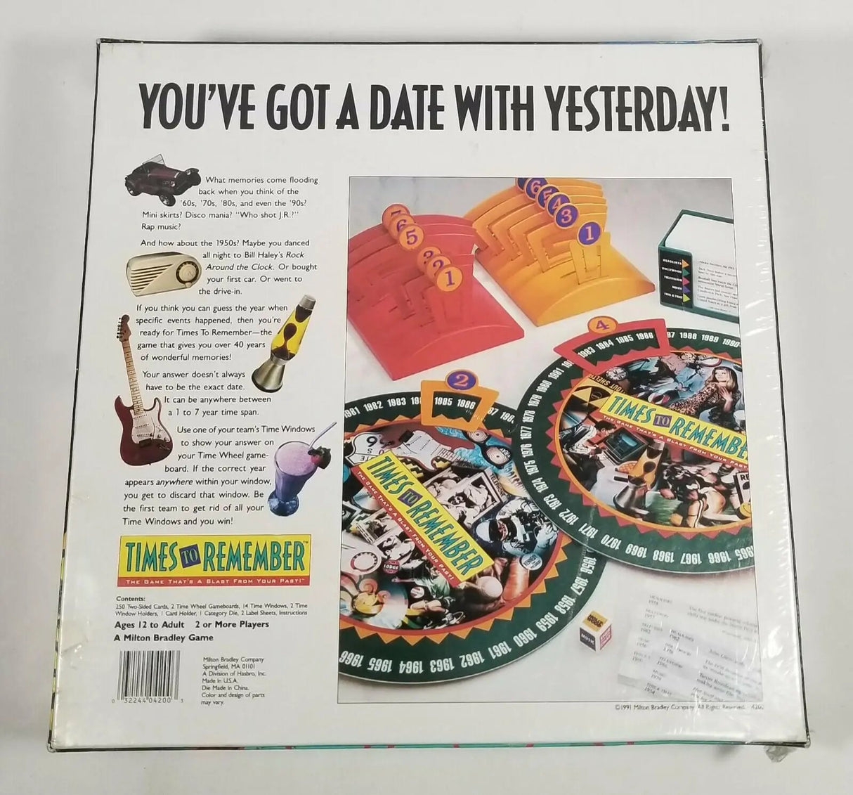 Times To Remember by Milton Bradley Vintage 1991 Trivia Board Game New Sealed 