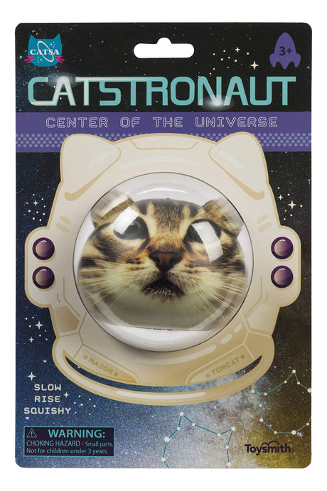 Toysmith Catstronaut Slow-Rise Squishy Ball.