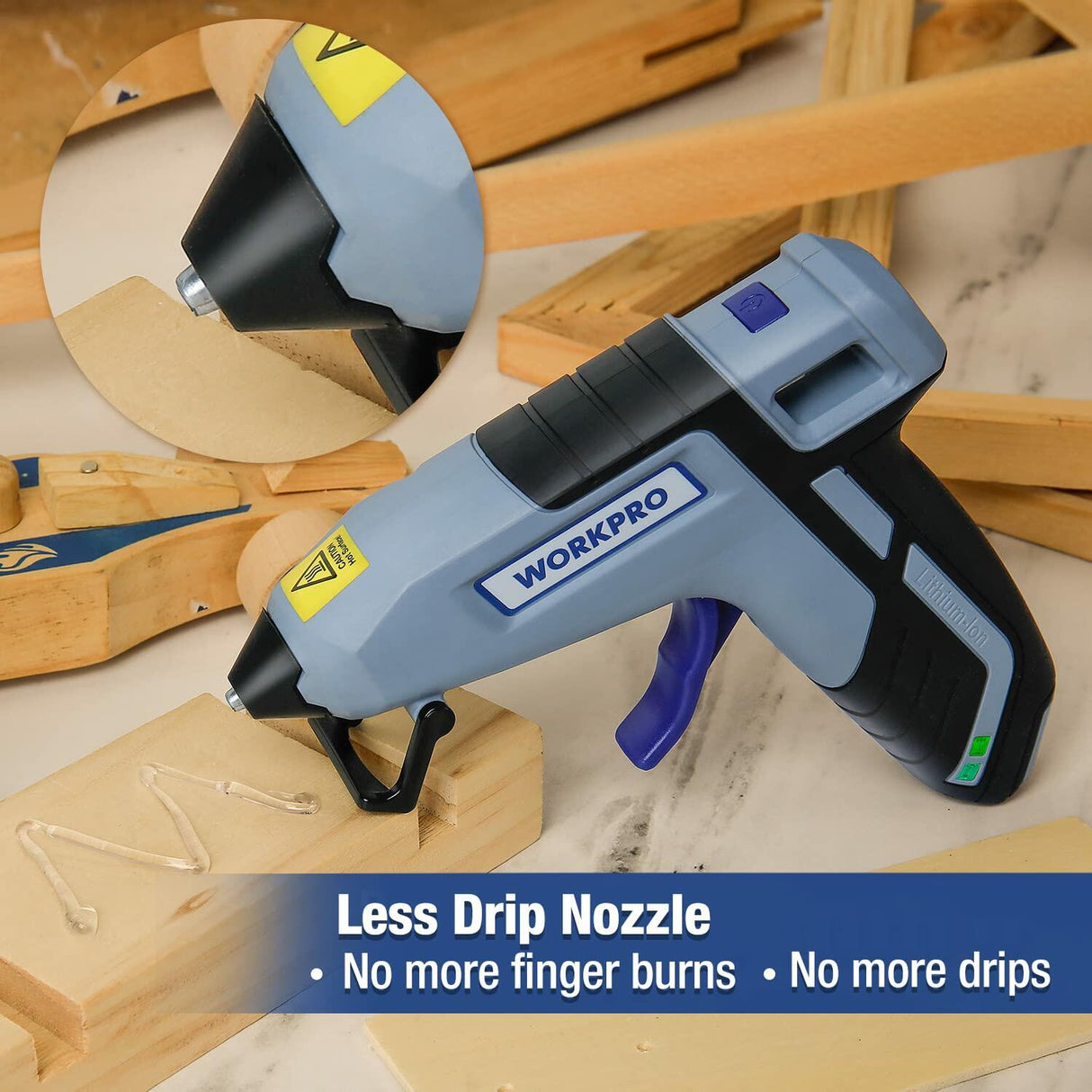 WORKPRO Cordless Hot Glue Gun.